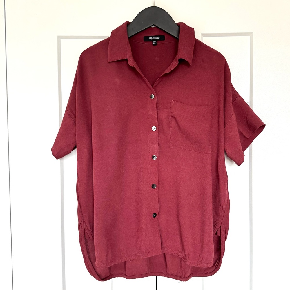 Madewell Daily Drapey Shirt in Red Size XXS Used condition
